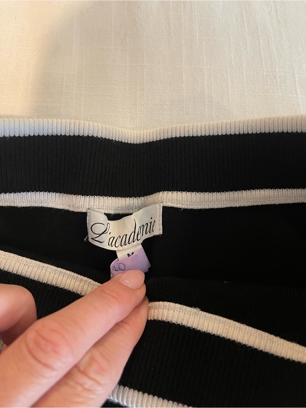 L'Academie Black Sleeveless Knit tank and high waisted shorts with White Trim - Picture 8 of 9